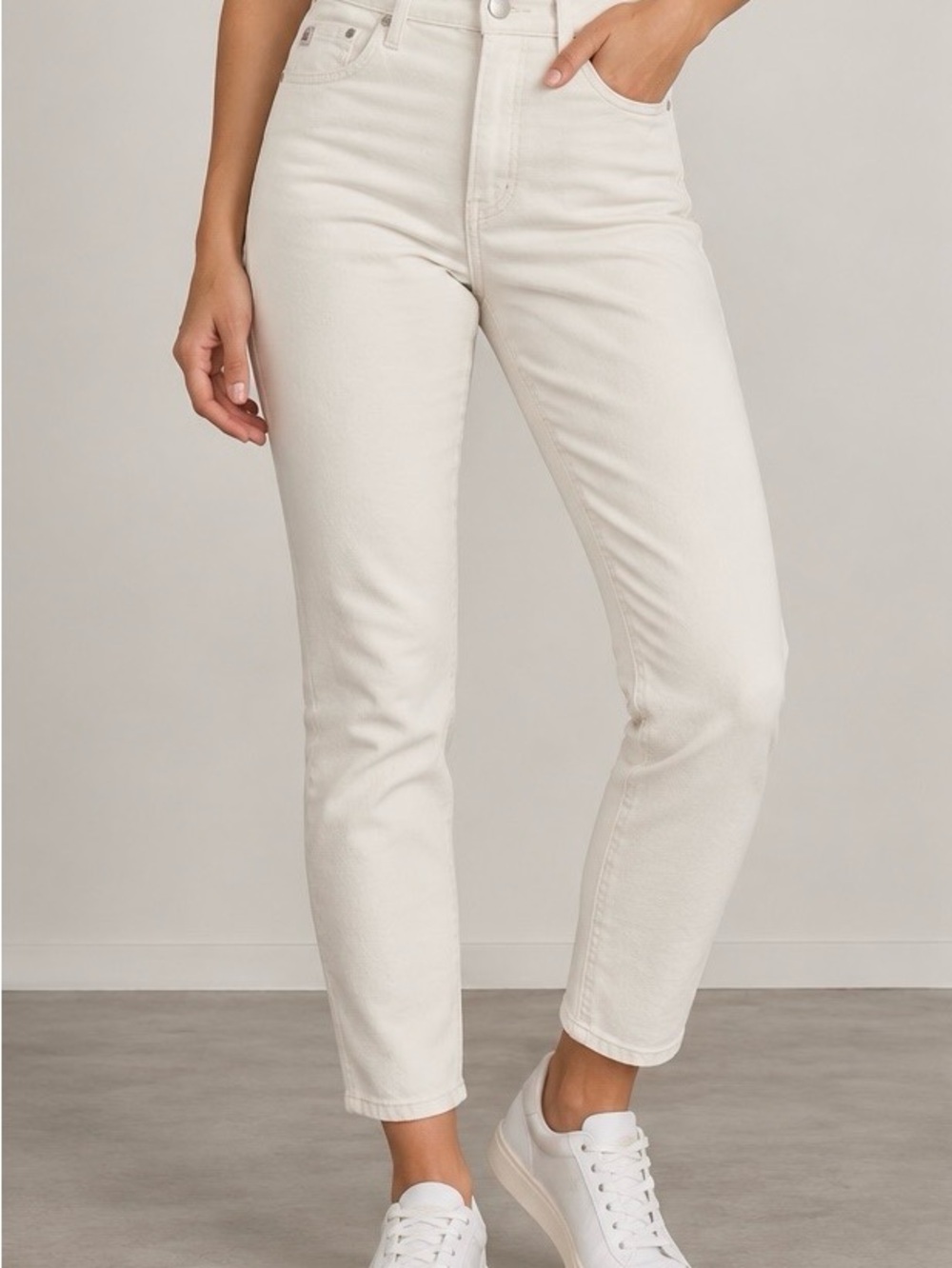 LโAGENCE Margot jeans size 25 high rise skinny cream color stretch denim NWOT